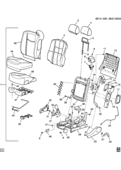 DR,DU69 SEAT ASM/PASSENGER (EXC POWER ADJUSTER AH8)