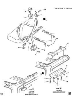 M SEAT BELTS/BENCH SEAT (AQ4) W/3 POINT SHOULDER RESTRAINT SYSTEM