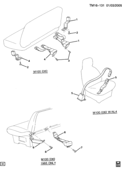 M SEAT BELTS/INTERMEDIATE SEAT & REAR SEAT