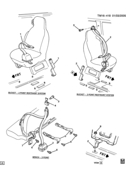 M SEAT BELTS/INTERMEDIATE SEAT
