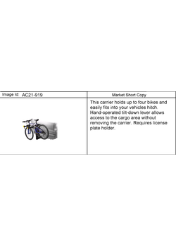 RV1 CARRIER PKG/BICYCLE (HITCH MOUNT)