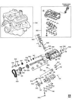 G ENGINE ASM-4.3L V6 PART 1 BLOCK & INTERNAL PARTS (LB4/4.3Z)