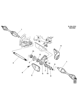 L DRIVE AXLE MOUNTING/FRONT INTERMEDIATE SHAFT