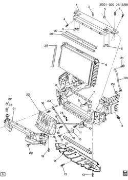 G RADIATOR MOUNTING & RELATED PARTS (1ST DES)
