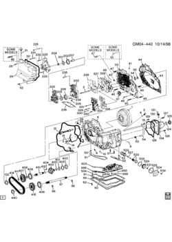 V AUTOMATIC TRANSMISSION (MH1) PART 1 HM 4T80-E CASE & RELATED PARTS