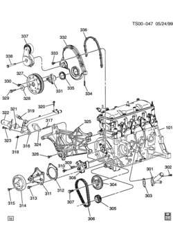 S(03-53) ENGINE ASM-2.2L L4 PART 3 FRONT COVER AND COOLING RELATED PARTS (L43/2.2-5)