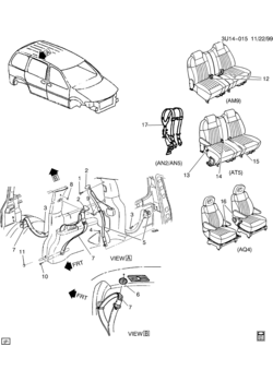 U SEAT BELTS/REAR (AN2,AN5,AM9,AQ4,AT5)