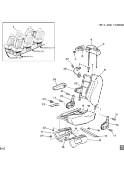 LM REAR SEAT/BUCKET (W/HEAD REST)(AL4,YC7)