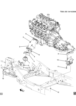 S155,158(06-36) ENGINE & TRANSMISSION MOUNTING (LH6/5.3M)
