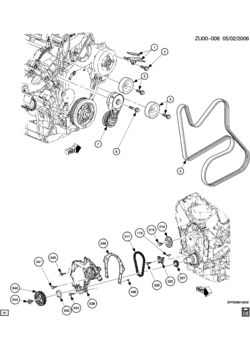 UX1 ENGINE ASM-3.5L V6 FRONT COVER ASM & RELATED COMPONENTS (LX9/3.5L)