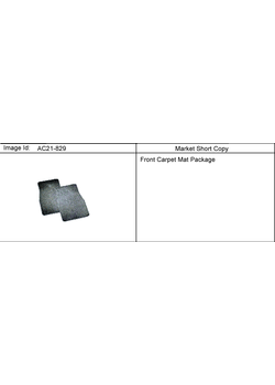N2 MAT PKG/FRONT FLOOR CARPET (NON-PRODUCTION)
