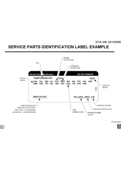 Z SERVICE PARTS IDENTIFICATION LABEL-EXAMPLE