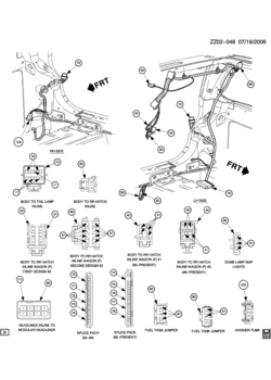 Z35 WIRING HARNESS/BODY-LEFT & RIGHT REAR COMPARTMENT CONNECTOR VIEWS