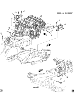 LR,LS ENGINE & TRANSMISSION MOUNTING-V6 (LY7/3.6-7)