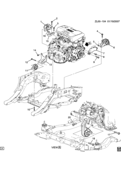 LF ENGINE & TRANSMISSION MOUNTING-L4 (LE5/2.4P, MN5)
