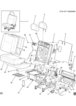 UX1 REAR SEAT #2 (3RD ROW) RIGHT (AM9)(2ND DES)