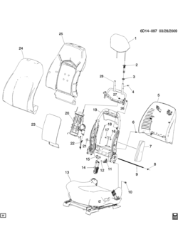 DM69 SEAT ASM/DRIVER-BACK (POWER LUMBAR AL2, EXC VENTED/HEATED KB6)(2ND DES)