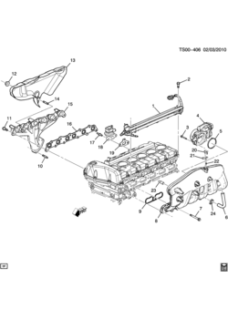 T1 ENGINE ASM-4.2L L6 PART 5 MANIFOLDS AND FUEL RELATED PARTS (LL8/4.2S)