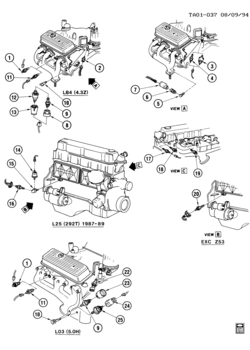 RV ENGINE OIL PRESSURE & TEMPERATURE SWITCHES (LB4/4.3Z,L03/5.0H)