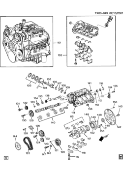 ST ENGINE ASM-4.3L V6 PART 1 BLOCK & RELATED PARTS(L35/4.3W)