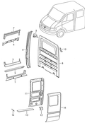 Наружные и внутренние элементы Задняя стенка кабины водителя Задняя стенка кабины водителя  см. панель иллюстраций: