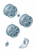 Оригинальные аксессуары Алюминиевый диск Крышка ступицы колеса Колесный болт - секретка Заслонка для блока клапанов *функция 'FI' невозможна