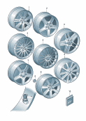 Оригинальные аксессуары Алюминиевый диск Колесный болт - секретка Заслонка для блока клапанов *функция 'FI' невозможна