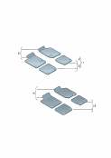 Оригинальные аксессуары 1 к-т ковриков (текстильн.м-л) 1 к-т элементов крепления