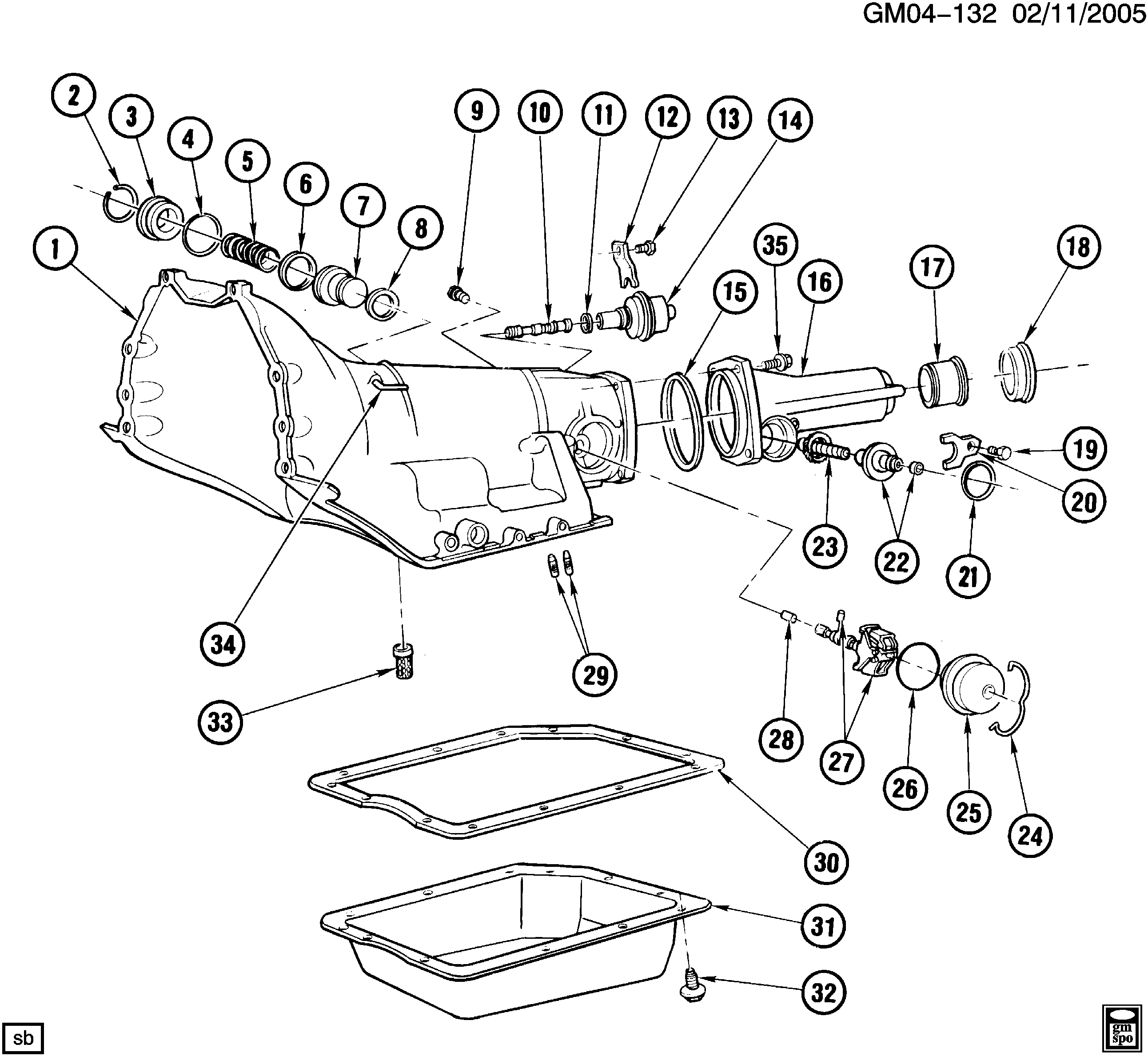 Buick Electra C AUTOMATIC TRANSMISSION M31 THM250C CASE