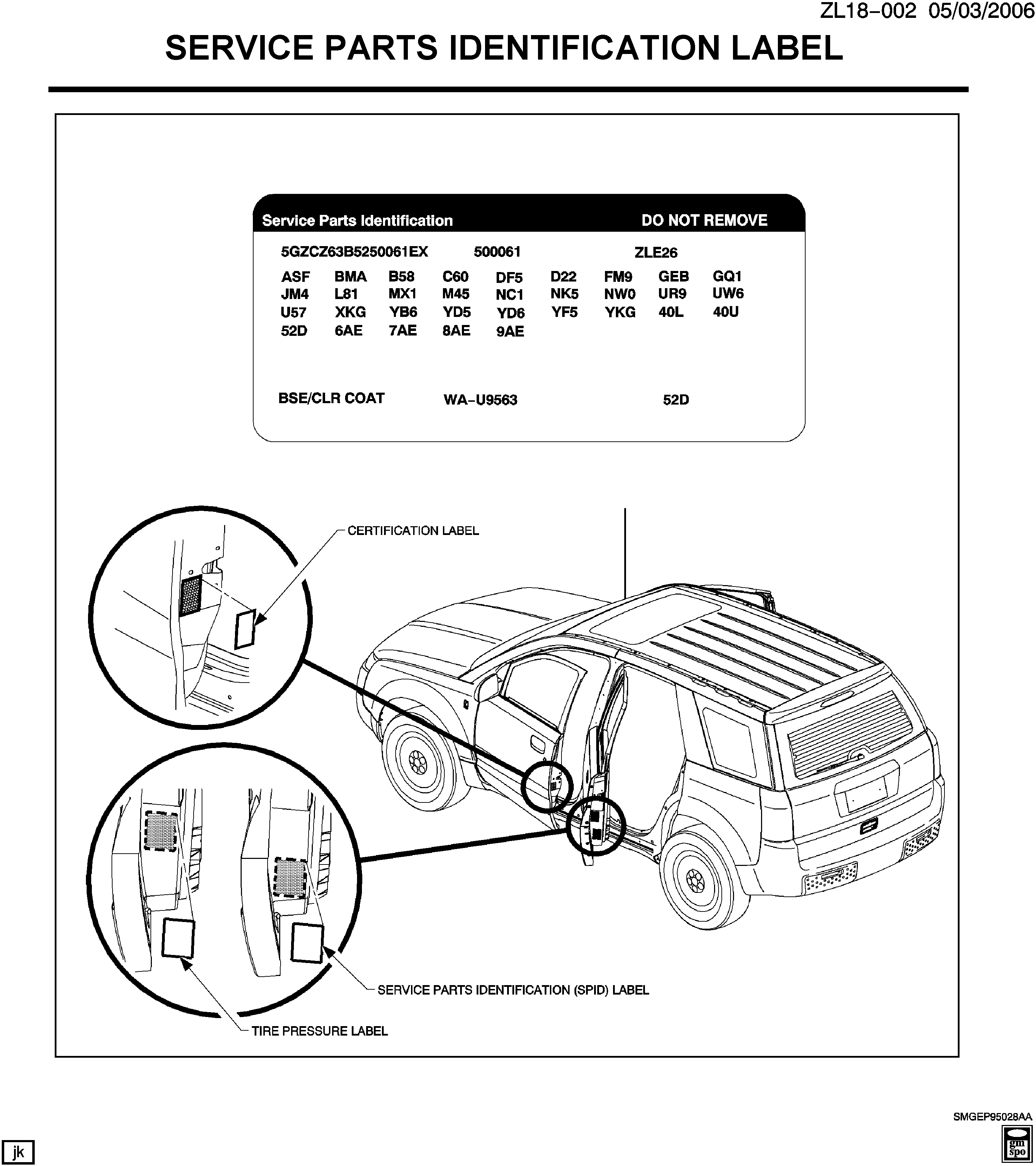 Saturn vue расположение датчиков Saturn Vue - L SERVICE PARTS IDENTIFICATION LABEL-LOCATION EPC Online WebAutoCat