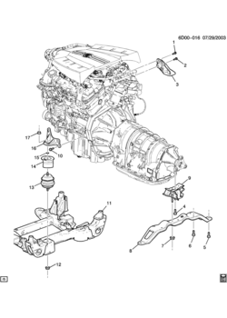 D69 ENGINE & TRANSMISSION MOUNTING-V6 (LY7/3.6-7)