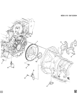 DW29 TRANSMISSION TO ENGINE MOUNTING (LH2/4.6A)