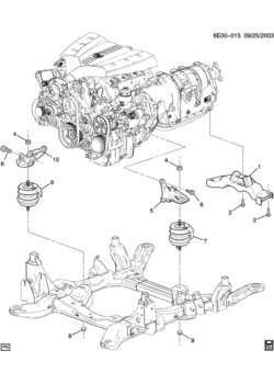 DW29 ENGINE & TRANSMISSION MOUNTING-V6 (LY7/3.6-7)