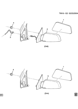 LM MIRROR/OUTSIDE REAR VIEW (D44,D48)