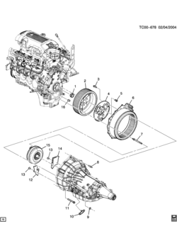 CK1 ENGINE TO TRANSMISSION MOUNTING (LM7/5.3T, M33)