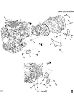 X1 ENGINE TO TRANSMISSION MOUNTING (LX9/3.5L)