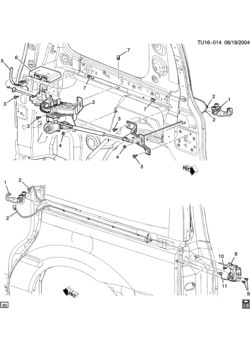 UX122 DOOR HARDWARE/SIDE REAR SLIDING PART 3 ACTUATOR-LH (POWER SLIDING E59)