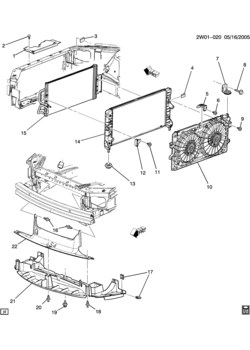 W RADIATOR MOUNTING & RELATED PARTS (