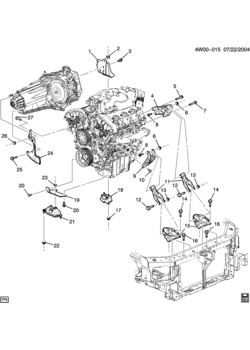 W19 ENGINE & TRANSMISSION MOUNTING (LY7/3.6-7)
