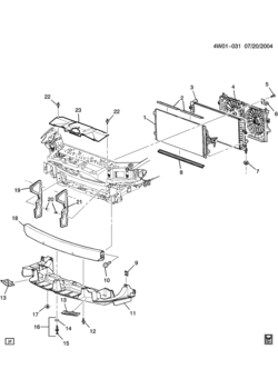 W19 RADIATOR MOUNTING & RELATED PARTS