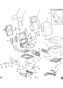 UX1 PASSENGER SEAT/BUCKET (CHEVROLET X88, PONTIAC Z41, 