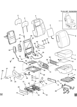 UX1 PASSENGER SEAT/BUCKET (CHEVROLET X88, PONTIAC Z41, 