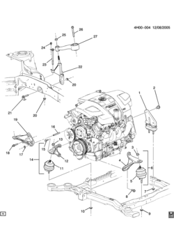 H ENGINE & TRANSMISSION MOUNTING-V6 (L26/3.8-2)