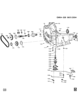 A AUTOMATIC TRANSMISSION (MD9) PART 5 HM 3T40 CASE W/DRIVE LINK & SPROCKET
