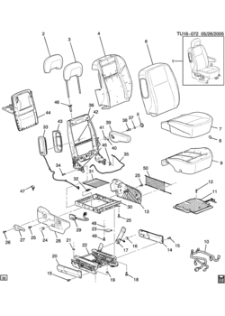 UX1 PASSENGER SEAT/BUCKET (BUICK W49, 