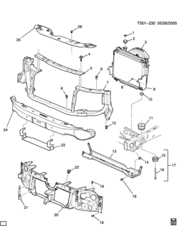 ST(06) RADIATOR MOUNTING & RELATED PARTS (CHEVROLET X88)