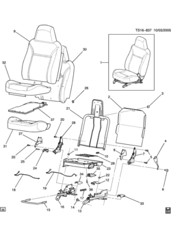 ST(43) PASSENGER SEAT/BUCKET (AR9,EXC (AG2))