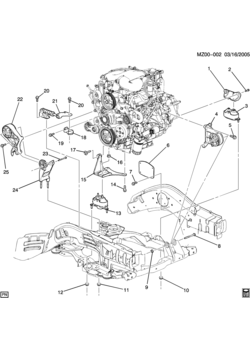 Z37-69 ENGINE & TRANSMISSION MOUNTING-V6 (LZ9/3.9-1, MT2,MU9)