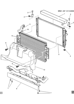 NW RADIATOR MOUNTING & RELATED PARTS