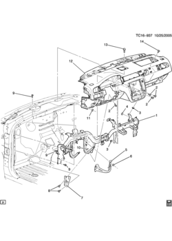CK1,2(06-36) INSTRUMENT PANEL & RELATED PARTS PART 3 SUPPORTS (CHEVROLET X88, G.M.C. Z88)